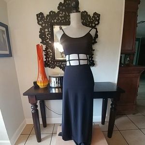Black Dress with Midriff Cut Outs S/M